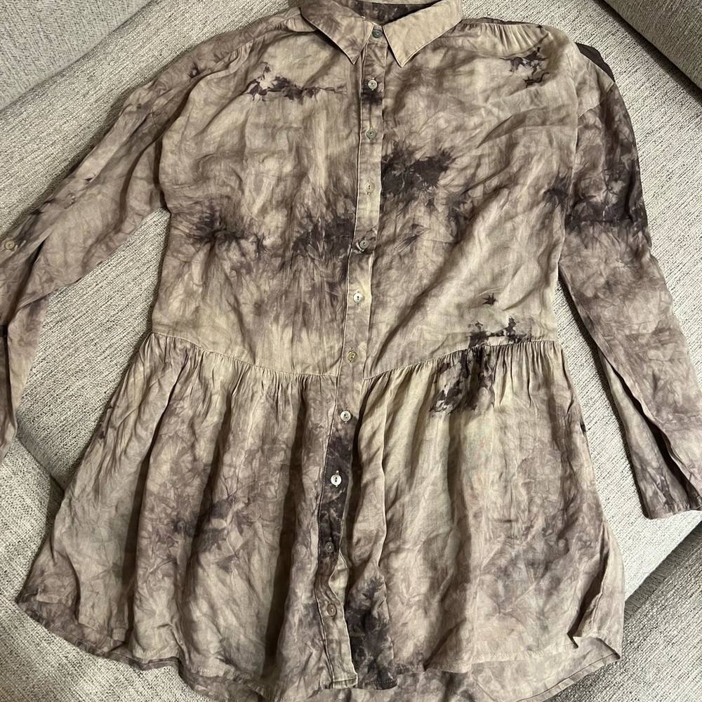 Lovestitch Beige Button-Up Shirt